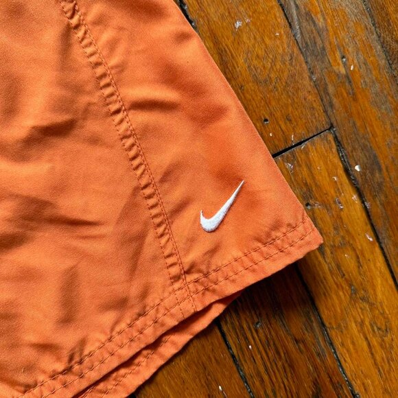 Vintage Y2K Nike Swim Trunks Lined Size L Men Orange White Embroidered‎ Logo - Picture 3 of 7